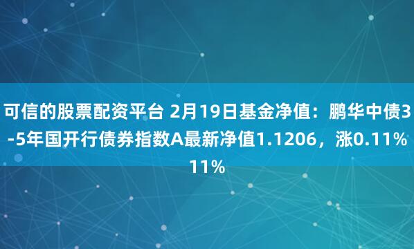 可信的股票配资平台 2月19日基金净值：鹏华中债3-5年国开行债券指数A最新净值1.1206，涨0.11%