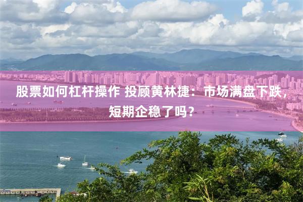 股票如何杠杆操作 投顾黄林捷：市场满盘下跌，短期企稳了吗？